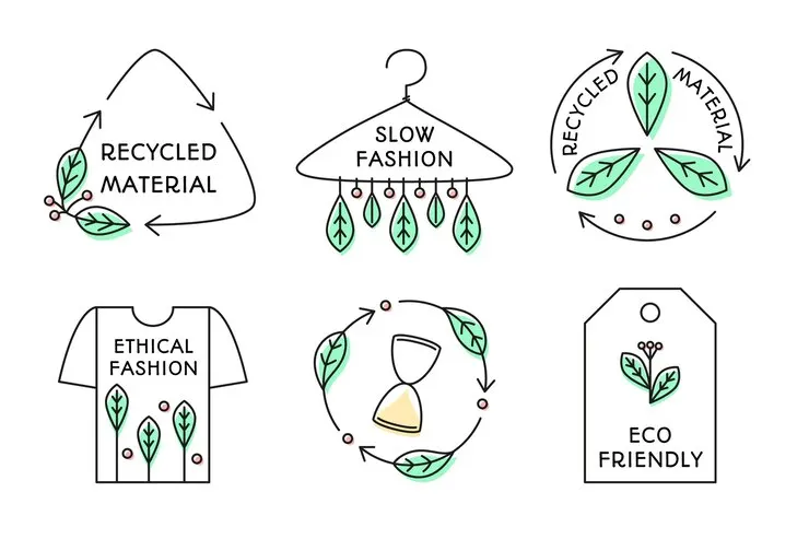 Unique clothing labels made from recycled materials, illustrating the latest trends in vegan leather fashion.